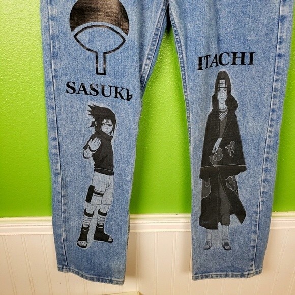 Wrangler Men's Blue Graphic Naruto Custom Straight Leg Pants Sz 30x30 - Picture 10 of 11